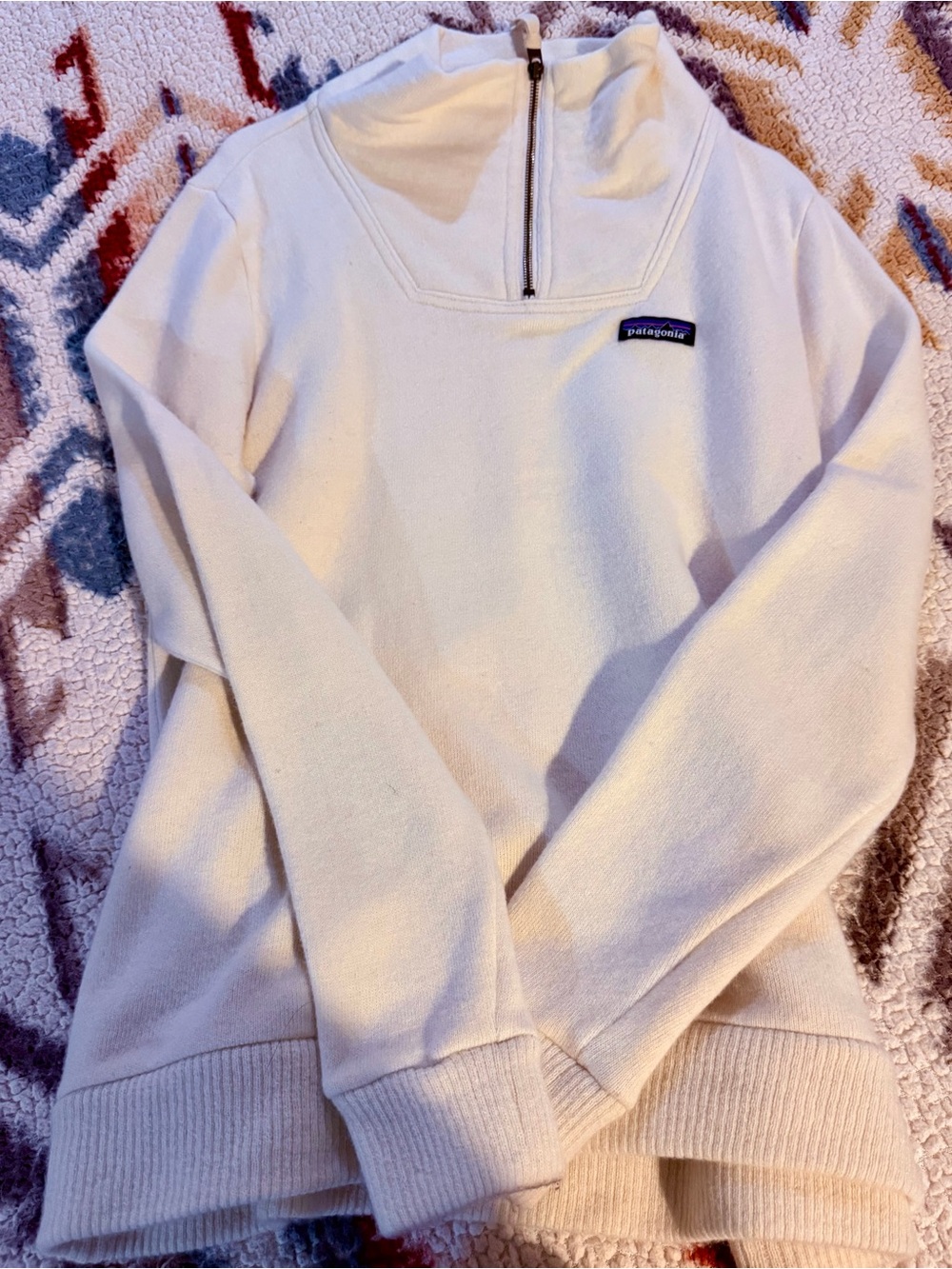 Patagonia Cream Half-Zip Cowl Fleece Pullover